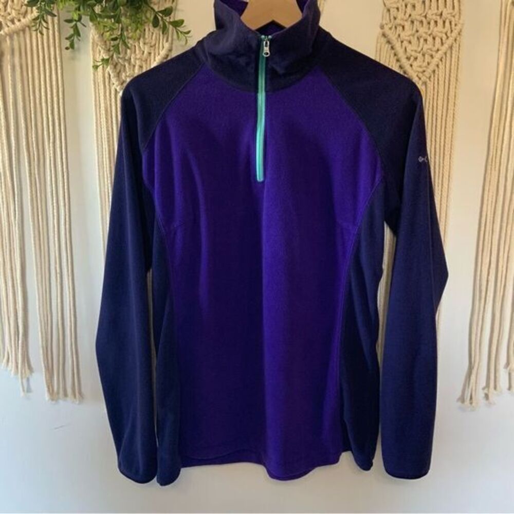 Columbia Women's Glacial IV Half-Zip Fleece Pullover Purple Navy Blue Large‎